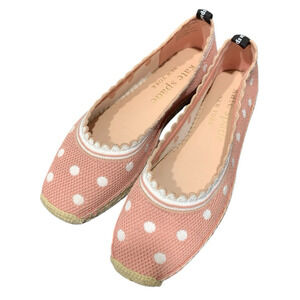 Kate Spade Knottingham Scallop‎ Polka Dot Espadrilles Lace Women's 9B PINK